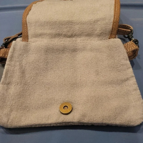 Myra Bag Hadzaz Canvas & Cowhide Crossbody Bag - Picture 2 of 3